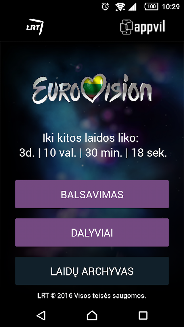 „Eurovizija 2016“ ir „Eurovizija 2017“ programėlės